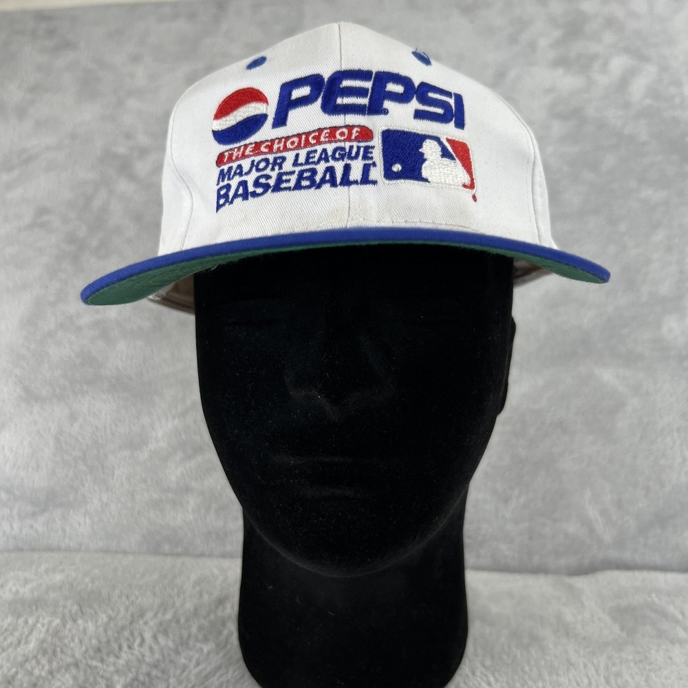 Vintage Cobra Caps Pepsi Major League Baseball Snapback Hat White MLB Rope Cap
